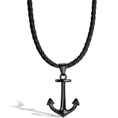 Leather necklace "Anchor"